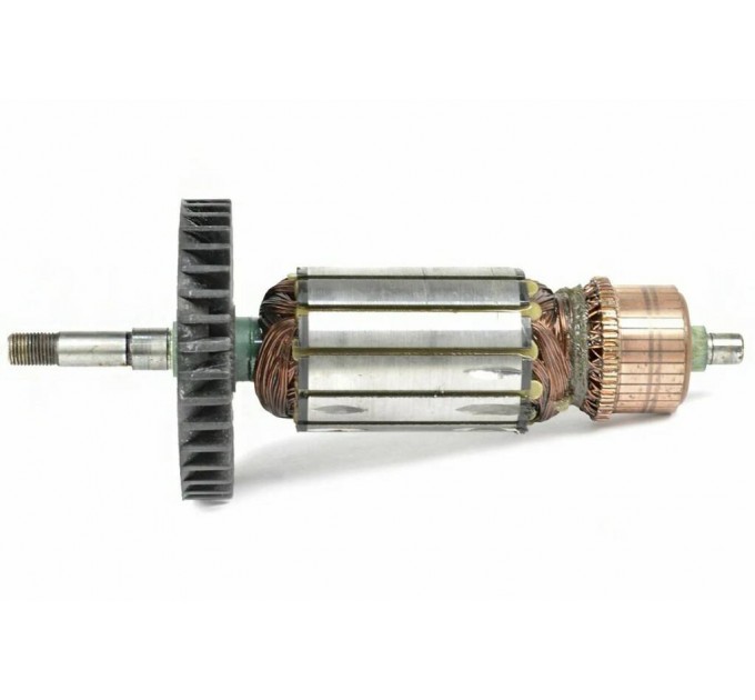 Ротор (Якорь) ижевск, BAIKAL УШМ E-230 (Е-252 новый) (L-203 мм, D-45.5 мм, резьба М9.5 (шаг 1.0 мм))