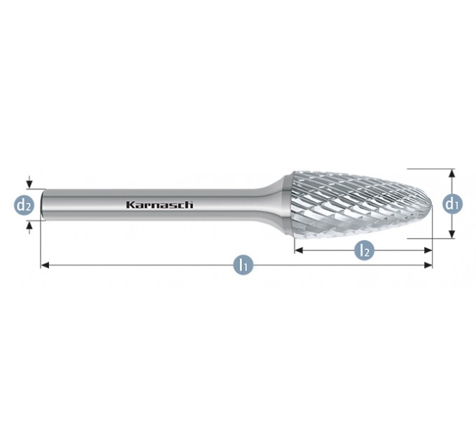 Борфреза твердосплавная форма F, 12×25×6×70 мм, насечка HP-3, арт. 11.3051-050
