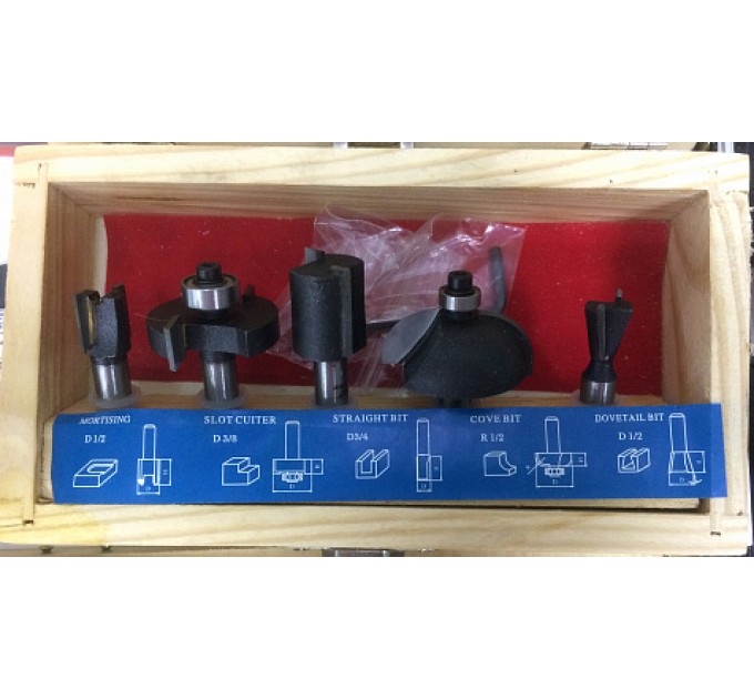 Набор фрез по дереву 5шт хвостовик 8мм SEB/TORGWIN