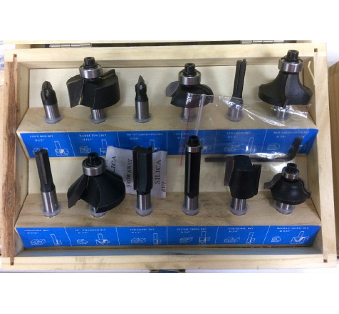 Набор фрез по дереву 12шт хвостовик 8мм (C) SEB/TORGWIN