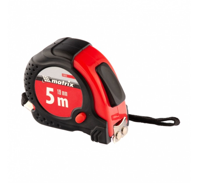Рулетка Status Magnet fixation, 5 м х 19 мм, обрезиненный корпус, зацеп с магнитом Matrix