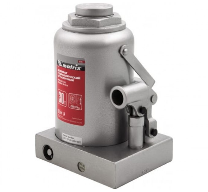 Домкрат гидравлический бутылочный,30т,h подъема 240-370мм,Матрикс//50735