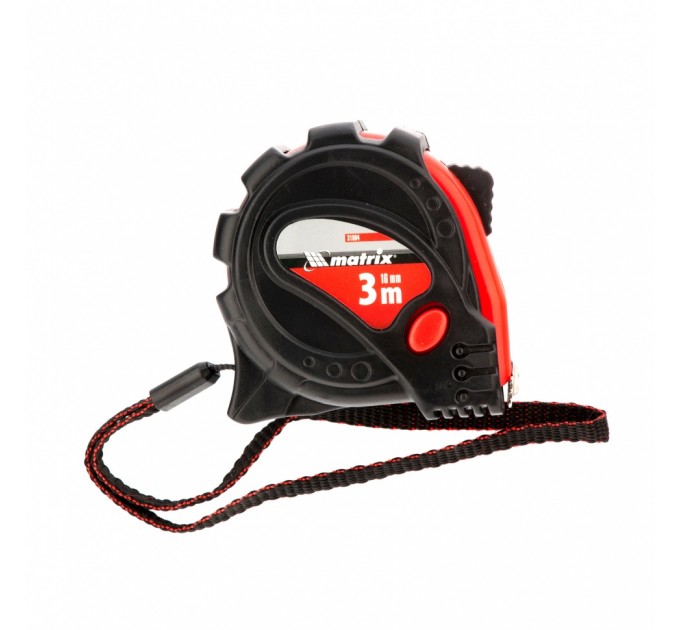 Рулетка 3м*16мм,Status magnet, обрезиненный корпус,зацеп с магнитом,Matrix. 31004
