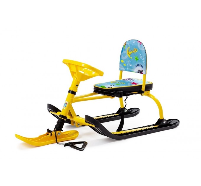 Снегокат Nika Twiny 1 (TW1/O, Осьминоги, желтый/черный/желтый) со спинкой
