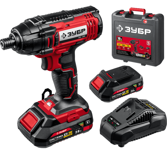 Винтоверт ударный аккумуляторный Мастер ЗУБР ГВЛ-255-22 18В,