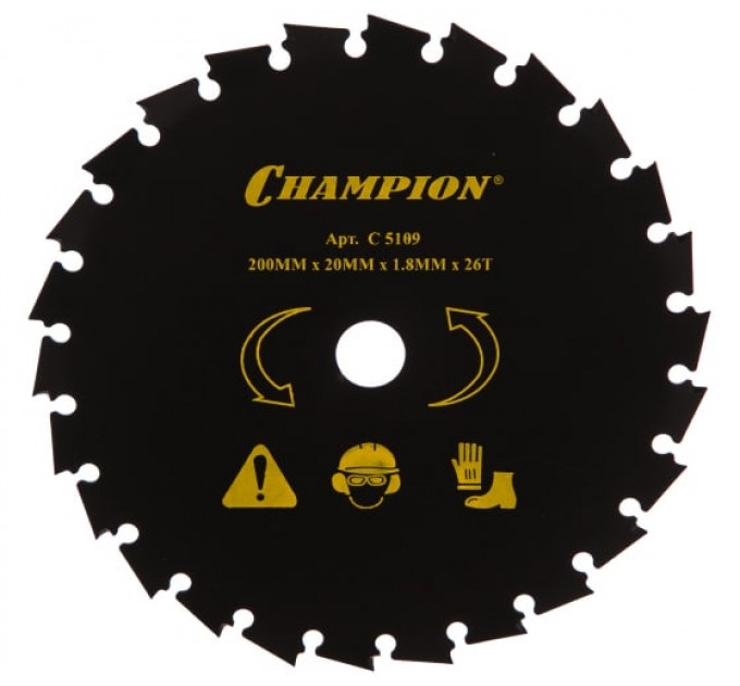Диск для бензотриммера 200*20*1,8*26Т с долотообразными зубцами на Champion C5109