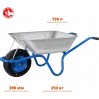 Тачка строительная Зубр ПТ-250 130л, 250кг, шир.пневм.колесо 1 кол.(39907 )