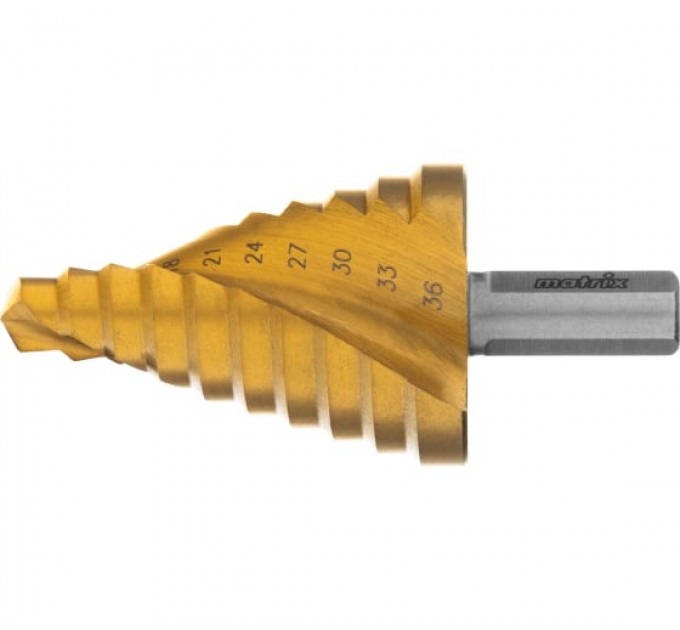 Сверло по мет ступенчатое 9-36мм HSS Matrix/72358