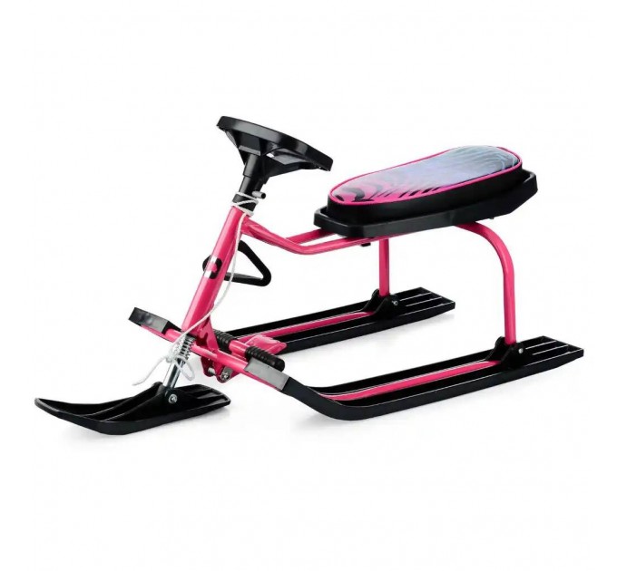 Снегокат 210 Зебра с высокой рамой, разборный (Розовый) Барс