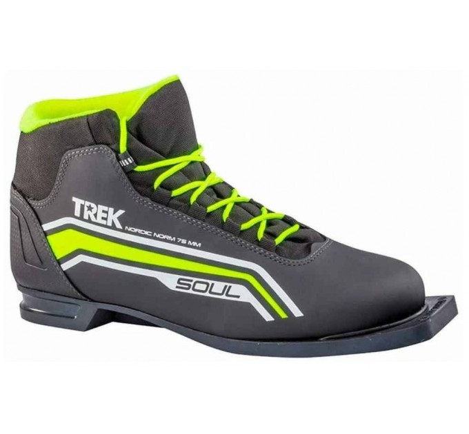 Ботинки лыжные р. 44 TREK Soul Comfort6 черный (лого лайм неон) NN75 (RU44;EU45;CM28,5)
