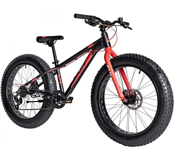 Велосипед NOVATRACK FATBIKE 24" SUV алюм.рама 13'', графит., 7 скор.