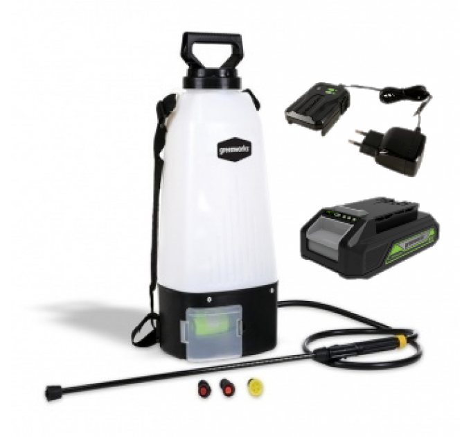 Опрыскиватель аккум Greenworks GSP1250k2 (24v, в комплекте с АКБ 2 А·ч и ЗУ) 5103507UA